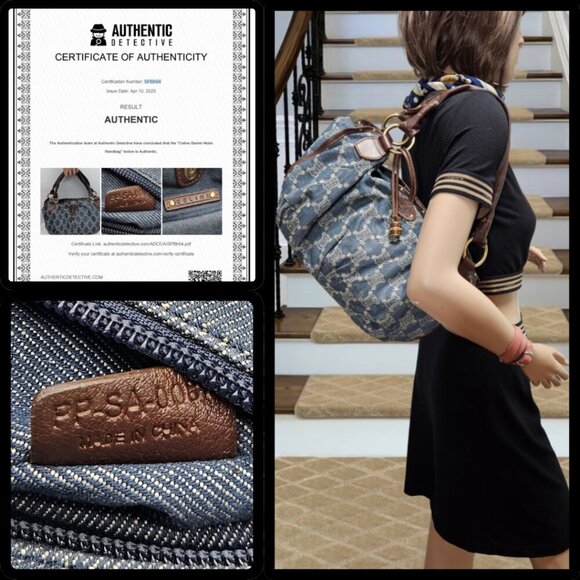 Céline Denim Hobo Shoulder Bag - Picture 3 of 17